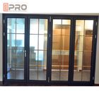 Baixo - portas de dobramento de alumínio de vidro de E/cor branca feita sob encomenda das portas dobradura do acordeão