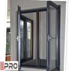 A fabricação de alumínio Windows do caixilho dobro para a casa balança janelas de batente dobro da tempestade de alumínio aberta do estilo