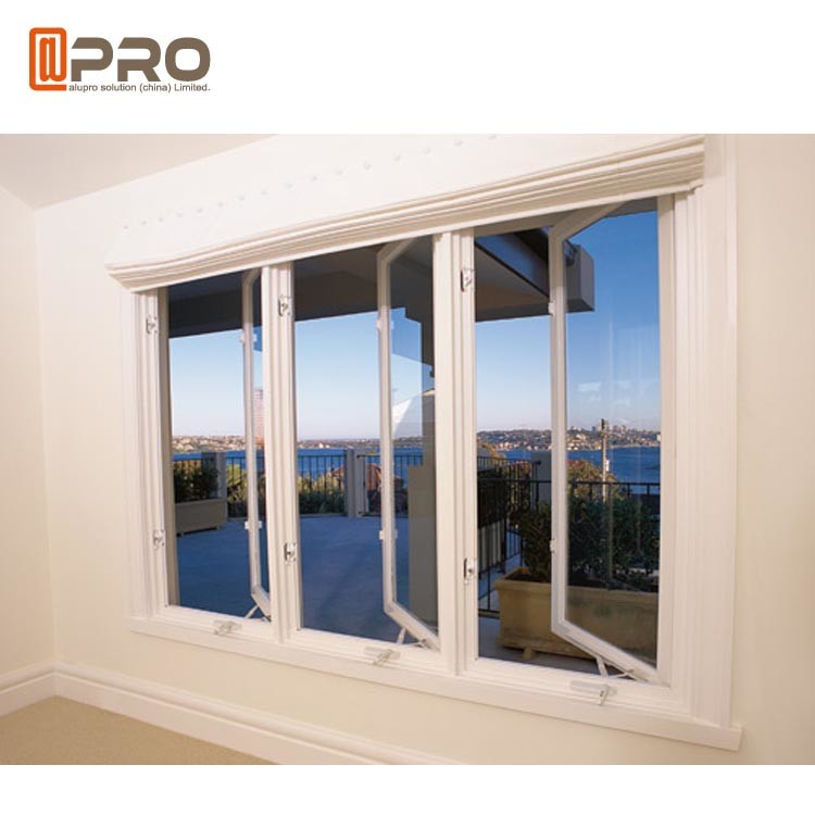 Água - as janelas de batente niveladas de alumínio da prova pulverizam janelas de batente modernas da espessura de revestimento 1.0-2.0mm