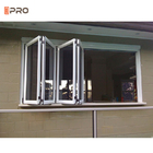 O Bi dobra o chuveiro que o vertical de alumínio de Windows da dobradura se dobra acima do balcão de vidro