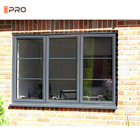 Ponto baixo vitrificado do PVC das janelas de batente UPVC triplicar-se de alumínio Windproof - o dobro moderado vidro do toldo de E pendurou