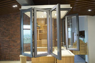 A janela Bifold do vertical da vitrificação dobro, anodizou o vento de alumínio da dobra do bi da janela de alumínio de alumínio da dobradura da cozinha de Windows
