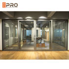 O pó do projeto moderno revestiu as portas deslizantes de alumínio para portas de vidro de deslizamento automáticas comerciais opcionais da cor do escritório