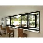 Windows Bifold de alumínio residencial com calor preto ou personalizado da cor - janela de isolamento da bi-dobra que desliza a janela da dobradura