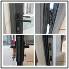 Janelas de batente de alumínio contemporâneas com o punho do caixilho das janelas das PORTAS das JANELAS DE BATENTE da rede de arame ISO9001 da segurança
