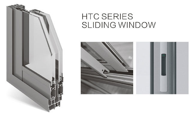 janela de deslizamento de alumínio anodizada, janela de alumínio deslizante vertical, porta de vidro da janela de deslizamento
