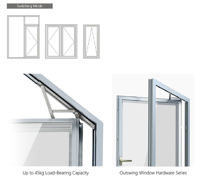 janelas de batente de alumínio articuladas de alumínio da janela, caixilho, caixilho da porta, caixilho dobro